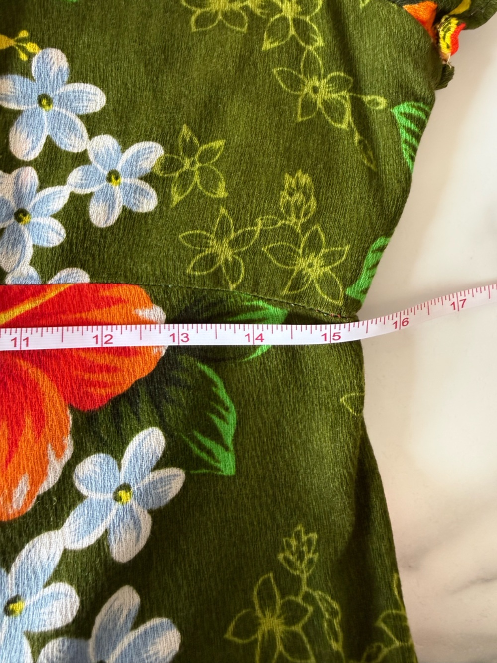 Vintage Pomare 60s Hawaiian Dress Size 14 Retro Aloha Floral Hibiscus - Picture 8 of 9